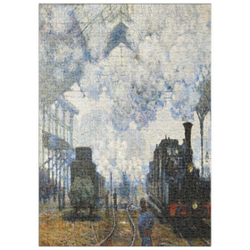 Darstellung des Puzzle-Motivs Claude Monet's Arrival of the Normandy Train (1877) – Puzzleteile: 500