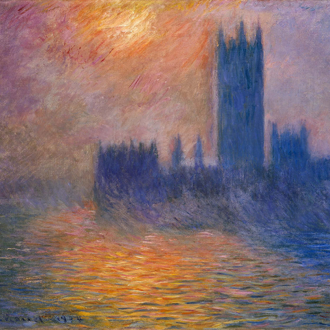 Claude Monet's The Houses of Parliament, Sunset (1904) 1000 Puzzle 3D Modell