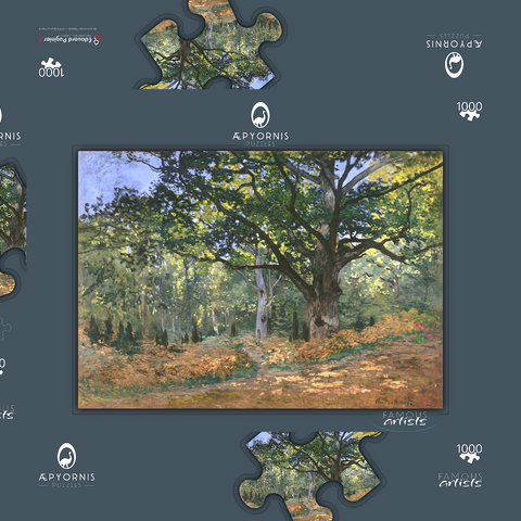 The Bodmer Oak, Fontainebleau Forest (1865) by Claude Monet 1000 Puzzle Schachtel 3D Modell