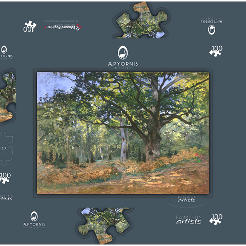 The Bodmer Oak, Fontainebleau Forest (1865) by Claude Monet 100 Puzzle Schachtel 3D Modell