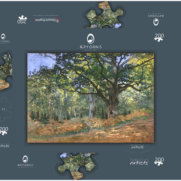 The Bodmer Oak, Fontainebleau Forest (1865) by Claude Monet 200 Puzzle Schachtel 3D Modell