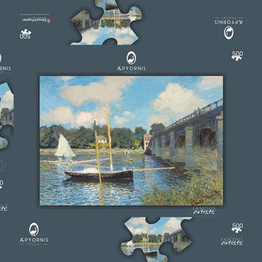 The Bridge at Argenteuil (1874) by Claude Monet 500 Puzzle Schachtel 3D Modell