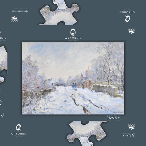 Claude Monet's Snow at Argenteuil (1874–1875) 1000 Puzzle Schachtel 3D Modell