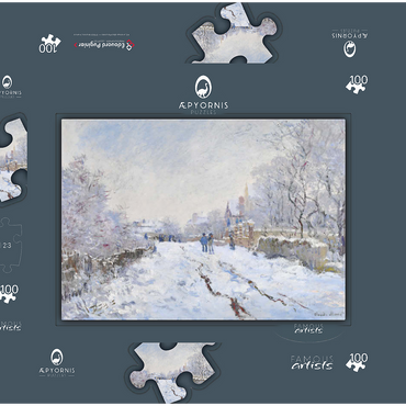 Claude Monet's Snow at Argenteuil (1874–1875) 100 Puzzle Schachtel 3D Modell