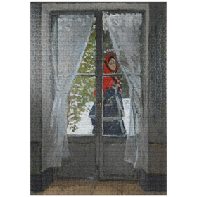 Darstellung des Puzzle-Motivs The Red Kerchief (ca. 1868-1873) by Claude Monet – Puzzleteile: 1000