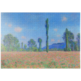 Darstellung des Puzzle-Motivs Poppy Field, Giverny (1890-1891) by Claude Monet – Puzzleteile: 1000