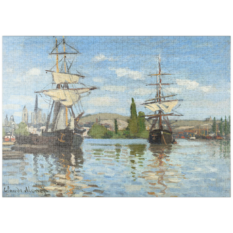 puzzleplate Ships Riding on the Seine at Rouen (1872 –1873) by Claude Monet 1000 Puzzle