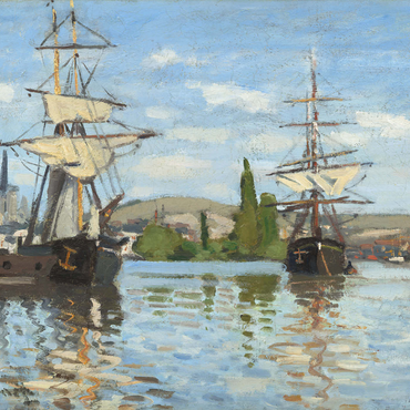 Ships Riding on the Seine at Rouen (1872 –1873) by Claude Monet 1000 Puzzle 3D Modell