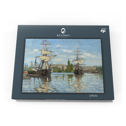 Ships Riding on the Seine at Rouen (1872 –1873) by Claude Monet 100 Puzzle Schachtel Ansicht3