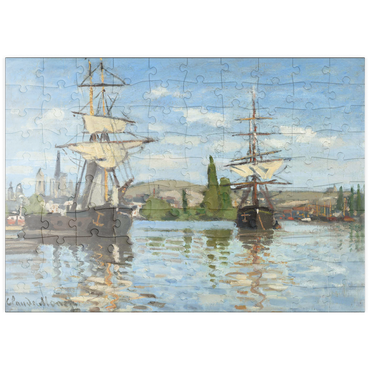 puzzleplate Ships Riding on the Seine at Rouen (1872 –1873) by Claude Monet 100 Puzzle