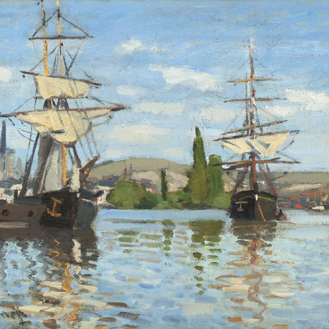 Ships Riding on the Seine at Rouen (1872 –1873) by Claude Monet 100 Puzzle 3D Modell