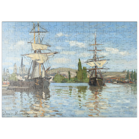 puzzleplate Ships Riding on the Seine at Rouen (1872 –1873) by Claude Monet 200 Puzzle