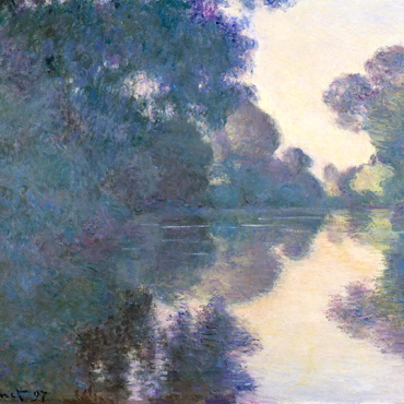 Morning on the Seine near Giverny (1897) by Claude Monet 100 Puzzle 3D Modell