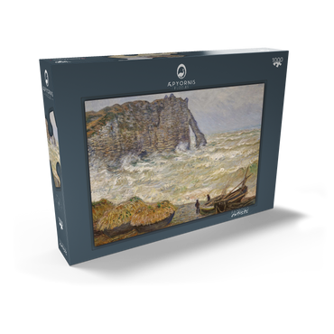 Claude Monet's Stormy Sea in Étretat (1883) 1000 Puzzle Schachtel Ansicht2