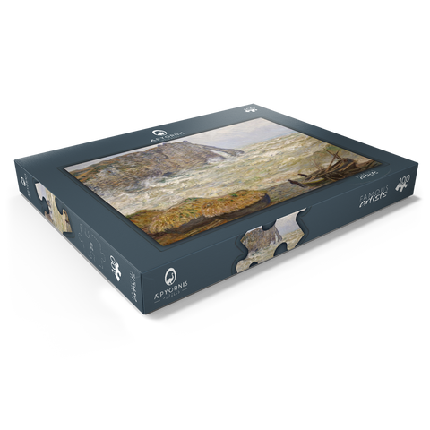 Claude Monet's Stormy Sea in Étretat (1883) 100 Puzzle Schachtel Ansicht1