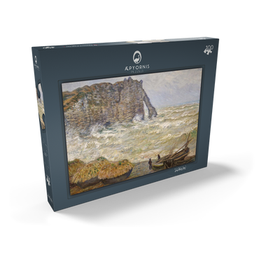 Claude Monet's Stormy Sea in Étretat (1883) 100 Puzzle Schachtel Ansicht2