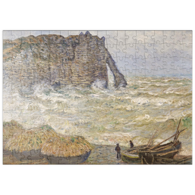 Darstellung des Puzzle-Motivs Claude Monet's Stormy Sea in Étretat (1883) – Puzzleteile: 200