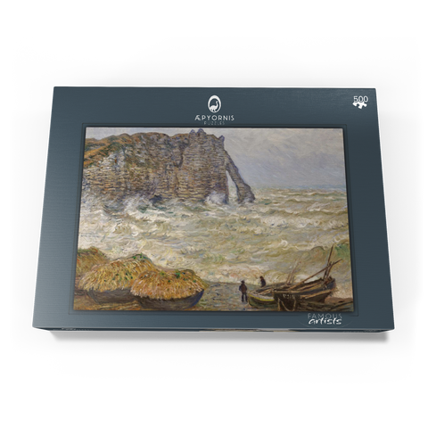 Claude Monet's Stormy Sea in Étretat (1883) 500 Puzzle Schachtel Ansicht3
