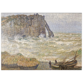 Darstellung des Puzzle-Motivs Claude Monet's Stormy Sea in Étretat (1883) – Puzzleteile: 500