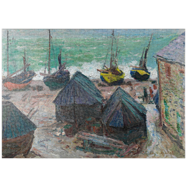 puzzleplate Boats on the Beach at Étretat (1885) by Claude Monet 1000 Puzzle