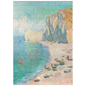 Darstellung des Puzzle-Motivs The Beach and the Falaise d'Amont (1885) by Claude Monet – Puzzleteile: 200
