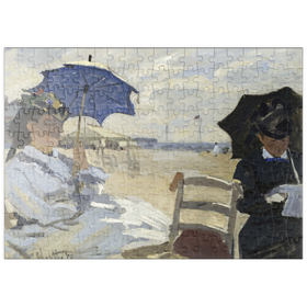Darstellung des Puzzle-Motivs Claude Monet's The Beach at Trouville (1870) – Puzzleteile: 200