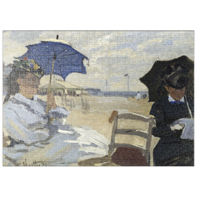 Darstellung des Puzzle-Motivs Claude Monet's The Beach at Trouville (1870) – Puzzleteile: 500