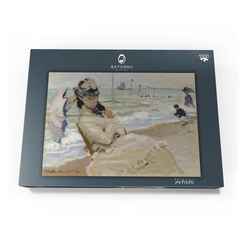 Camille on the Beach in Trouville (1870) by Claude Monet 1000 Puzzle Schachtel Ansicht3