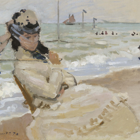 Camille on the Beach in Trouville (1870) by Claude Monet 1000 Puzzle 3D Modell