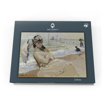 Camille on the Beach in Trouville (1870) by Claude Monet 100 Puzzle Schachtel Ansicht3