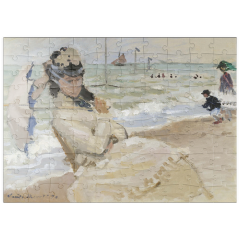 puzzleplate Camille on the Beach in Trouville (1870) by Claude Monet 100 Puzzle