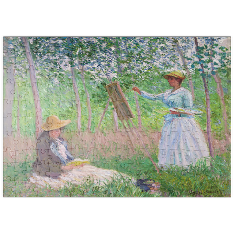 puzzleplate In the Woods at Giverny, Blanche Hoschedé at Her Easel with Suzanne Hoschedé Reading (1887) by Claude Monet 200 Puzzle