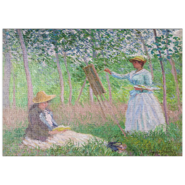 puzzleplate In the Woods at Giverny, Blanche Hoschedé at Her Easel with Suzanne Hoschedé Reading (1887) by Claude Monet 500 Puzzle
