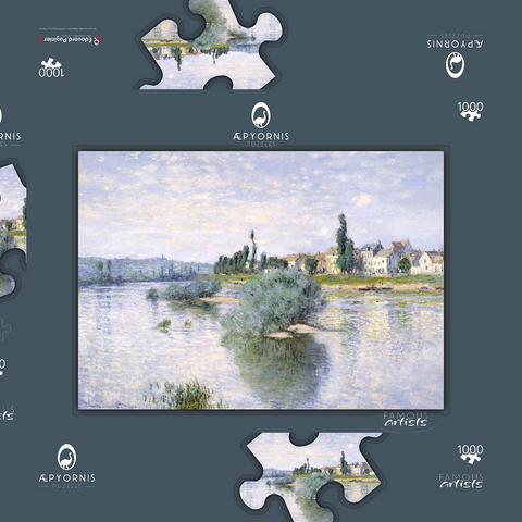 Claude Monet's The Seine at Lavacourt (1880) 1000 Puzzle Schachtel 3D Modell