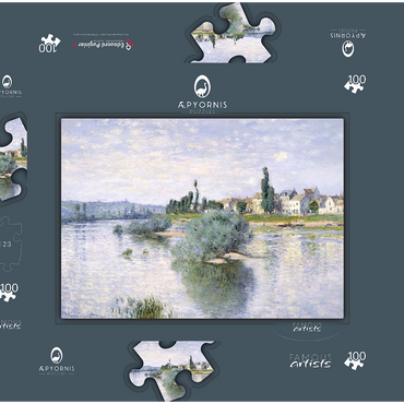 Claude Monet's The Seine at Lavacourt (1880) 100 Puzzle Schachtel 3D Modell