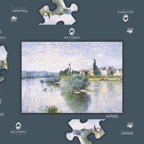 Claude Monet's The Seine at Lavacourt (1880) 500 Puzzle Schachtel 3D Modell