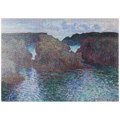 puzzleplate Rocks at Port-Goulphar, Belle-Île ( 1886) by Claude Monet 1000 Puzzle