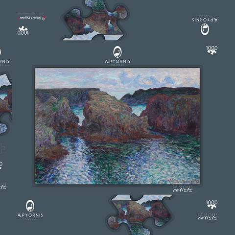 Rocks at Port-Goulphar, Belle-Île ( 1886) by Claude Monet 1000 Puzzle Schachtel 3D Modell