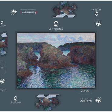 Rocks at Port-Goulphar, Belle-Île ( 1886) by Claude Monet 100 Puzzle Schachtel 3D Modell
