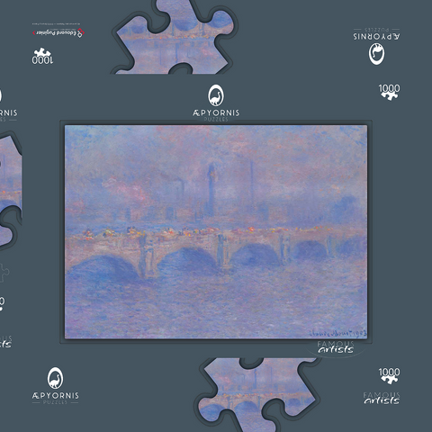 Waterloo Bridge, Sunlight Effect (1903) by Claude Monet 1000 Puzzle Schachtel 3D Modell
