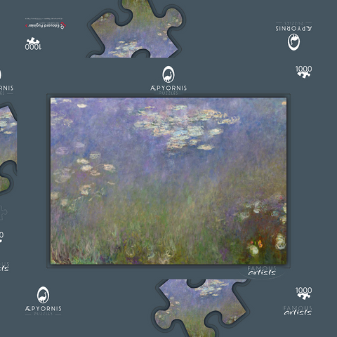 Water Lilies wall art, Claude Monet (1915–1926)}} 1000 Puzzle Schachtel 3D Modell