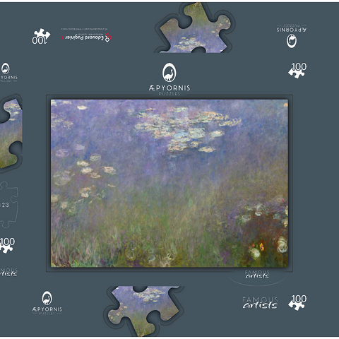 Water Lilies wall art, Claude Monet (1915–1926)}} 100 Puzzle Schachtel 3D Modell