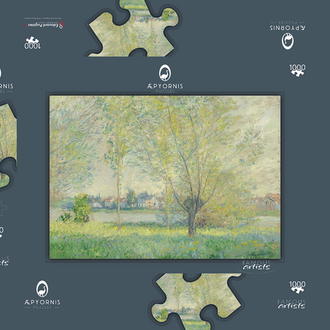 The Willows (1880) by Claude Monet 1000 Puzzle Schachtel 3D Modell