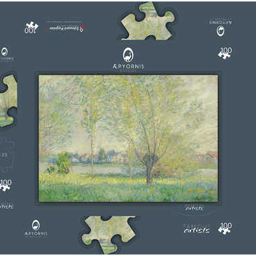 The Willows (1880) by Claude Monet 100 Puzzle Schachtel 3D Modell