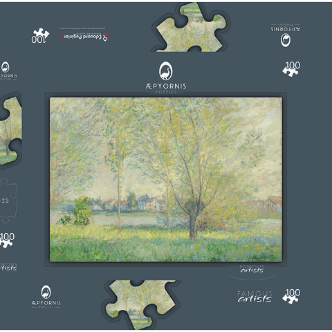 The Willows (1880) by Claude Monet 100 Puzzle Schachtel 3D Modell