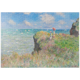 Darstellung des Puzzle-Motivs Cliff Walk at Pourville (1882) by Claude Monet – Puzzleteile: 1000