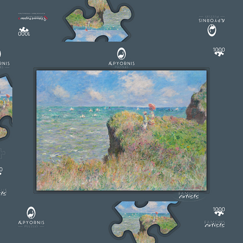 Cliff Walk at Pourville (1882) by Claude Monet 1000 Puzzle Schachtel 3D Modell