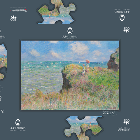 Cliff Walk at Pourville (1882) by Claude Monet 500 Puzzle Schachtel 3D Modell