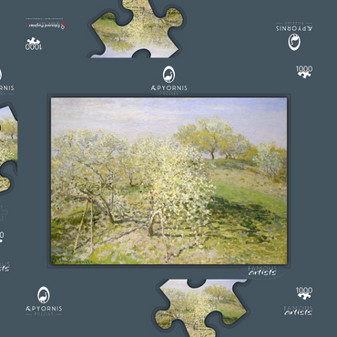 Spring (Fruit Trees in Bloom) (1873) by Claude Monet 1000 Puzzle Schachtel 3D Modell