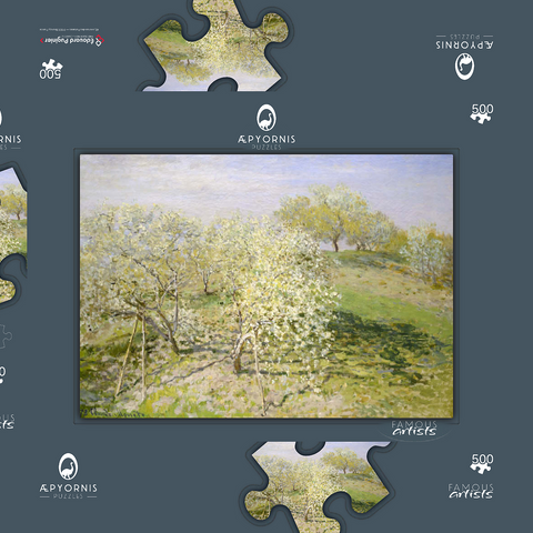 Spring (Fruit Trees in Bloom) (1873) by Claude Monet 500 Puzzle Schachtel 3D Modell